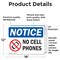Signmission No Cell Phones, 18 in W x Rectangle, Vinyl Decal OS-2PACK-NS-D-1218-L-16042 - alternate 3